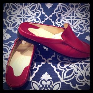Tod's red leather mule